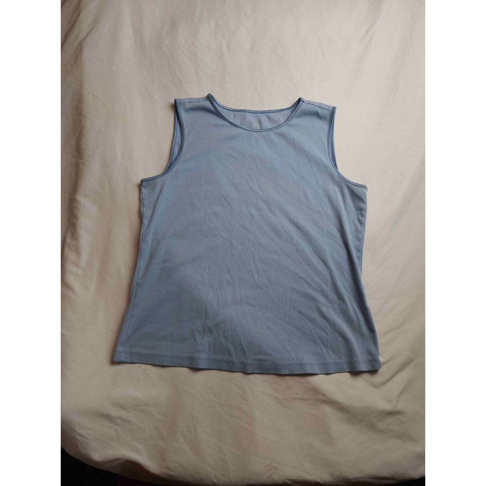 Christopher & Banks Tank Top Womens M Blue Ribbed Sleeveless Classic Minimalist